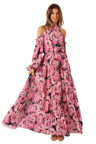 Petal & Pup Hilary Pleated Maxi Dress - Pink Floral L | Amazon (US)
