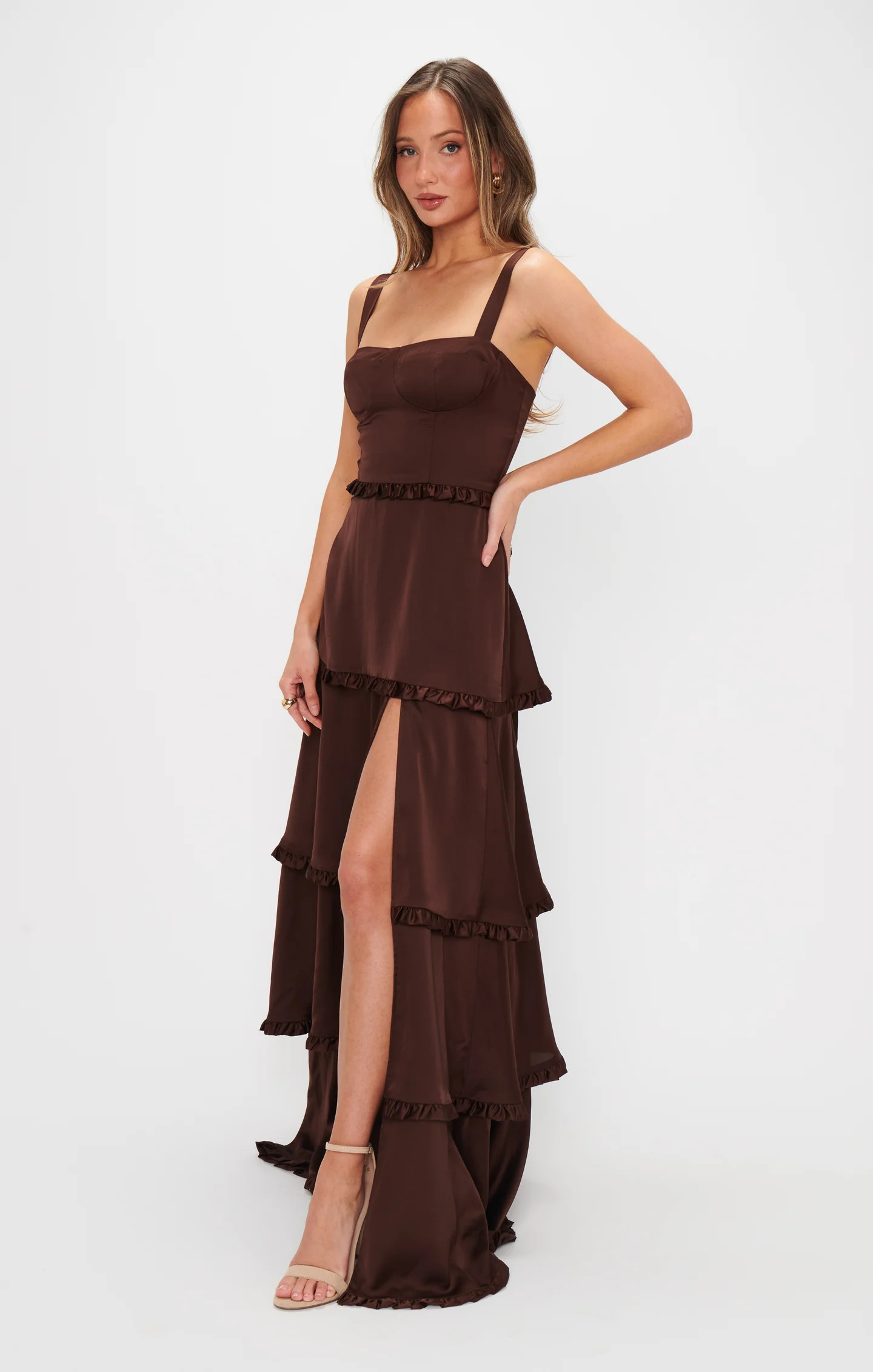 Lady Corset Dress ~ Chocolate Luxe Satin | Show Me Your Mumu