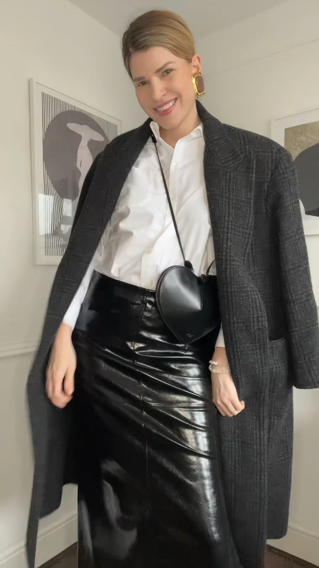 Chic winter look, alaia heart bag, croc boots, white shirt outfit, sezane shirt 

#LTKVideo #LTKover40 #LTKeurope