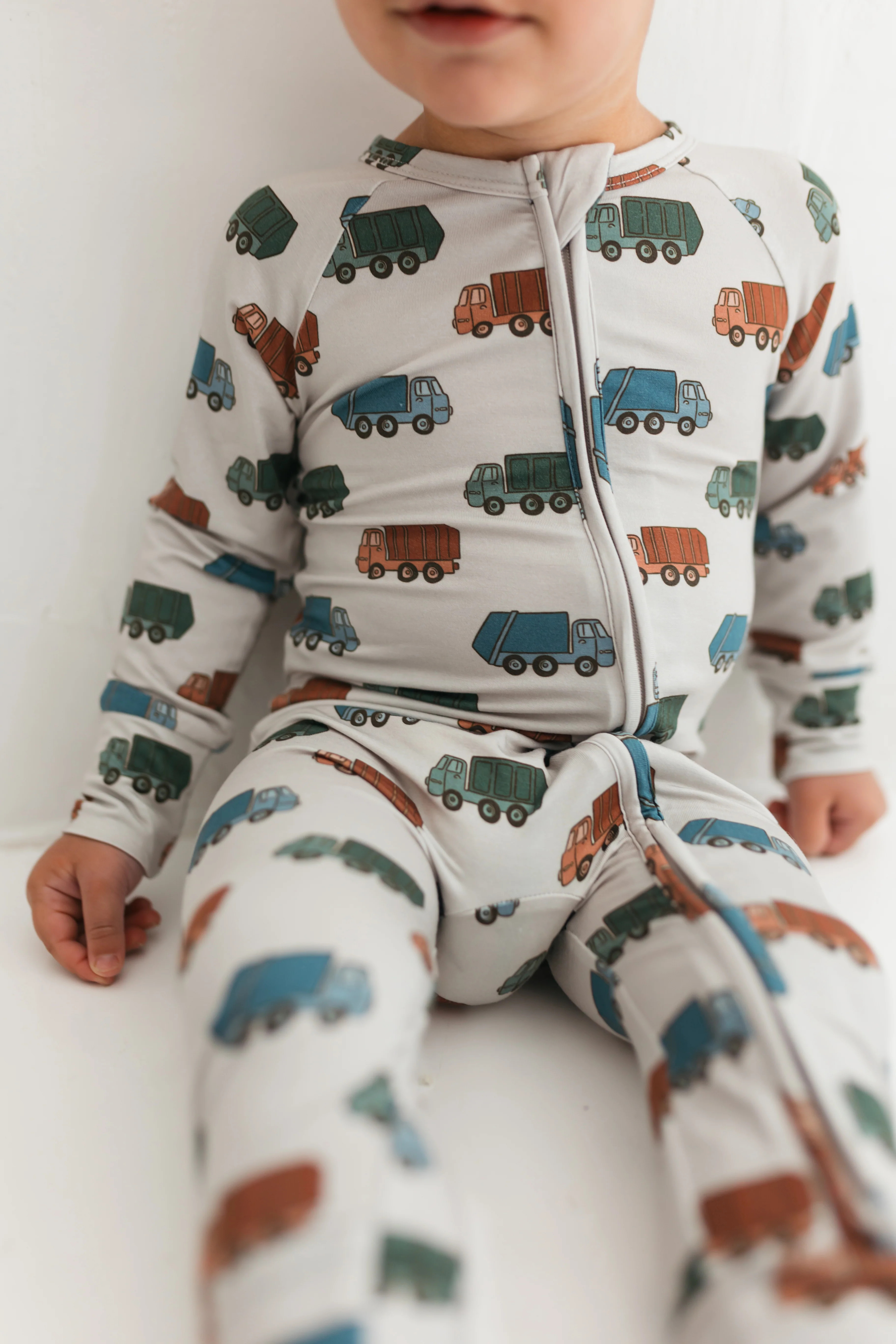 Trash Trucks Zipper Romper | In My Jammers