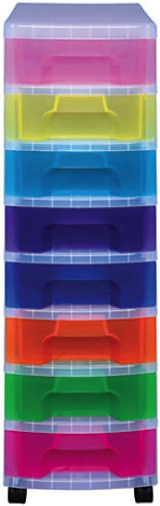 Really Useful Box Tower Drawer 8 Drawers Clear Rainbow | Amazon (US)