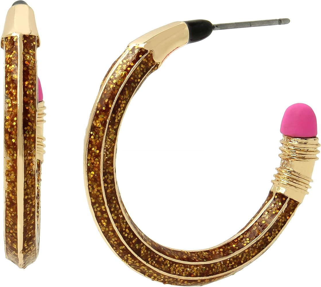 Pencil Hoop Earrings | Amazon (US)