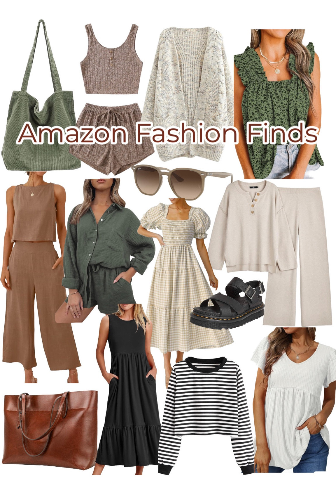 Amazon fashion finds. Earth tones. Doc martens. Sunglasses. Purses. Two piece sets. Amazon fashion. Earth tone fashion. Earth tone style. Amazon style. 

#LTKitbag #LTKshoecrush #LTKstyletip