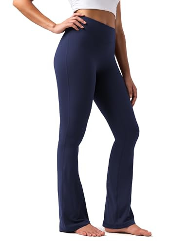 Amazon.com: Colorfulkoala No Front Seam Flare Leggings Dreamlux High-Waisted Workout Yoga Pants f... | Amazon (US)