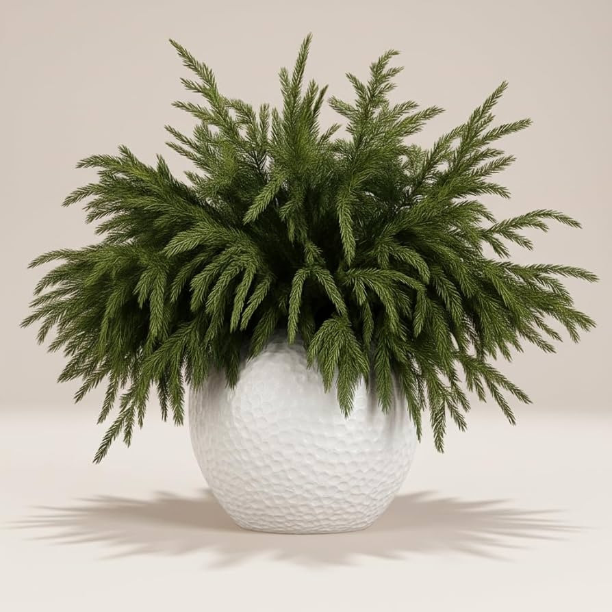 16 Pack Real Touch Norfolk Pine Branches – 18" Artificial Pine Stems for Christmas Decor, Faux ... | Amazon (US)