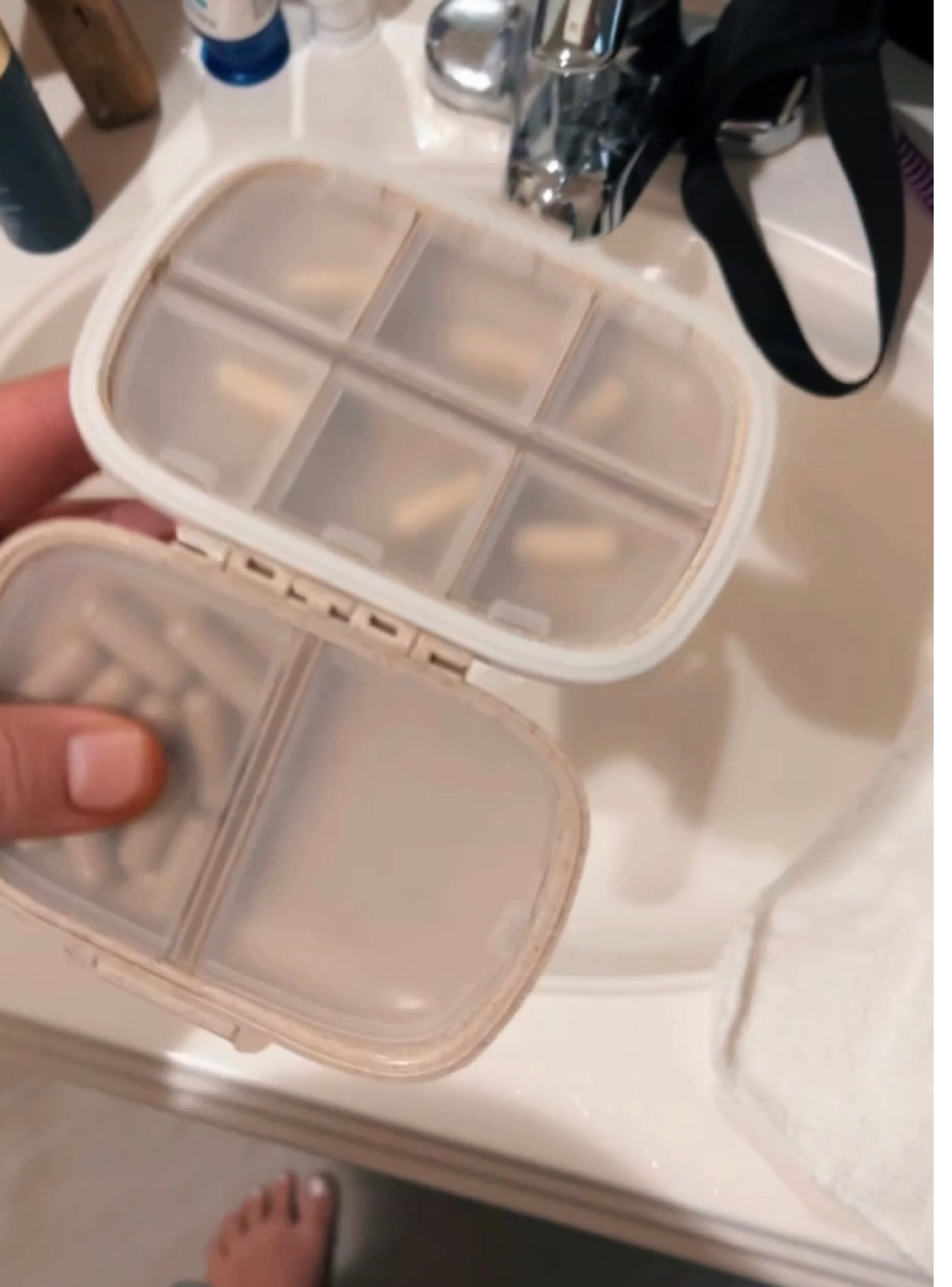 The perfect travel pill organizer! Could make a great stocking stuffer. 

3 Pack 8 Compartments Travel Pill Organizer Moisture Proof Small Pill Box for Pocket Purse Daily Pill Case Portable Medicine Vitamin Holder Container 

#LTKtravel #LTKHoliday #LTKfit