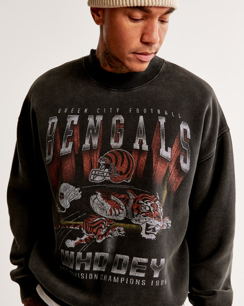 Gender Inclusive Cincinnati Bengals Graphic Crew Sweatshirt | Gender Inclusive Gender Inclusive |... | Abercrombie & Fitch (US)