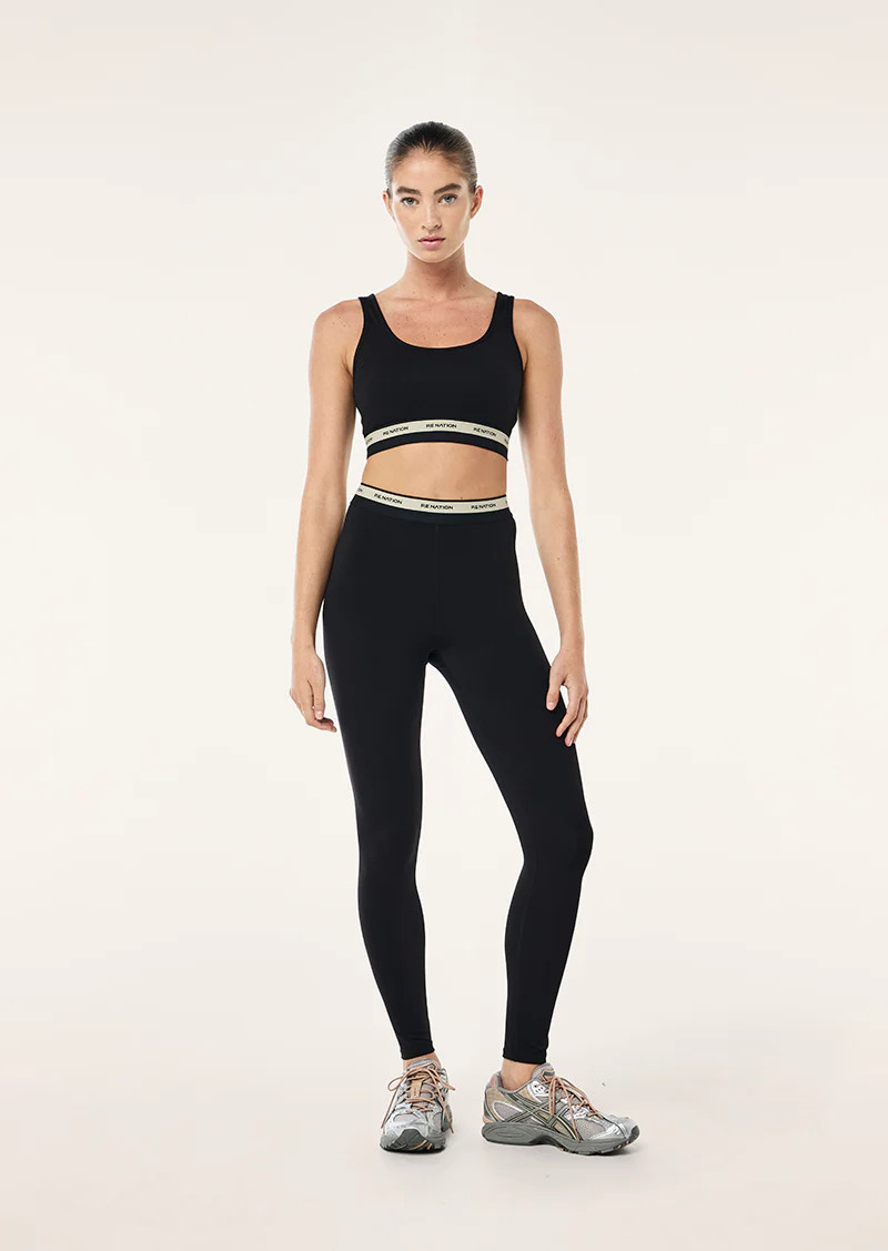 AVANT FULL LENGTH LEGGING IN BLACK & BISCUIT | P.E Nation AU