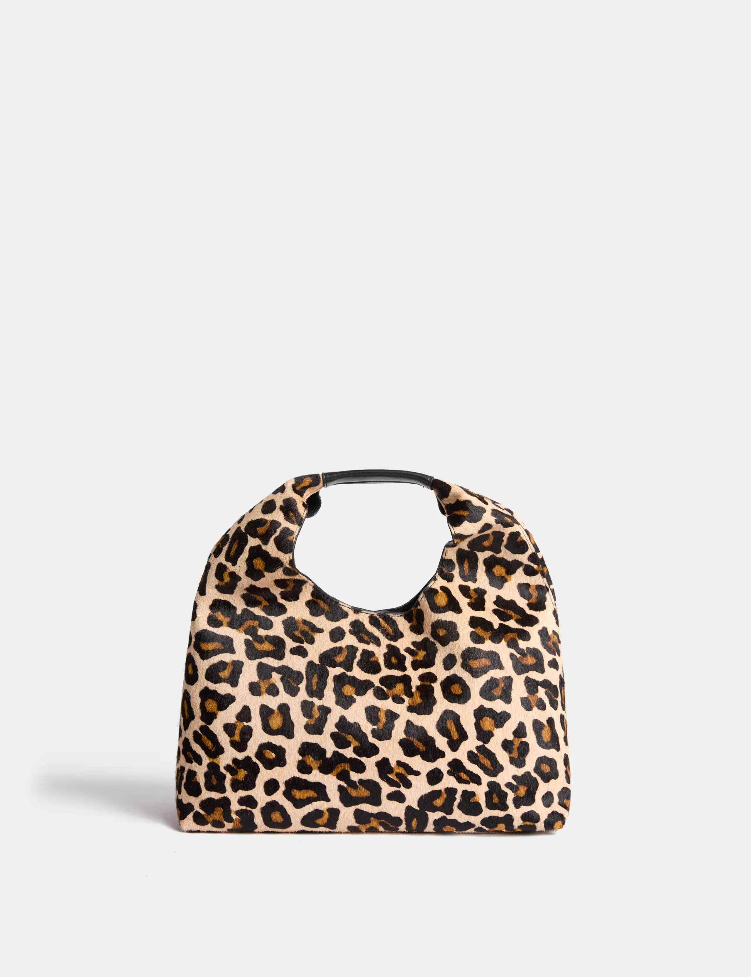 Hair On Leather Animal Print Triangle Grab Bag | Marks & Spencer (UK)