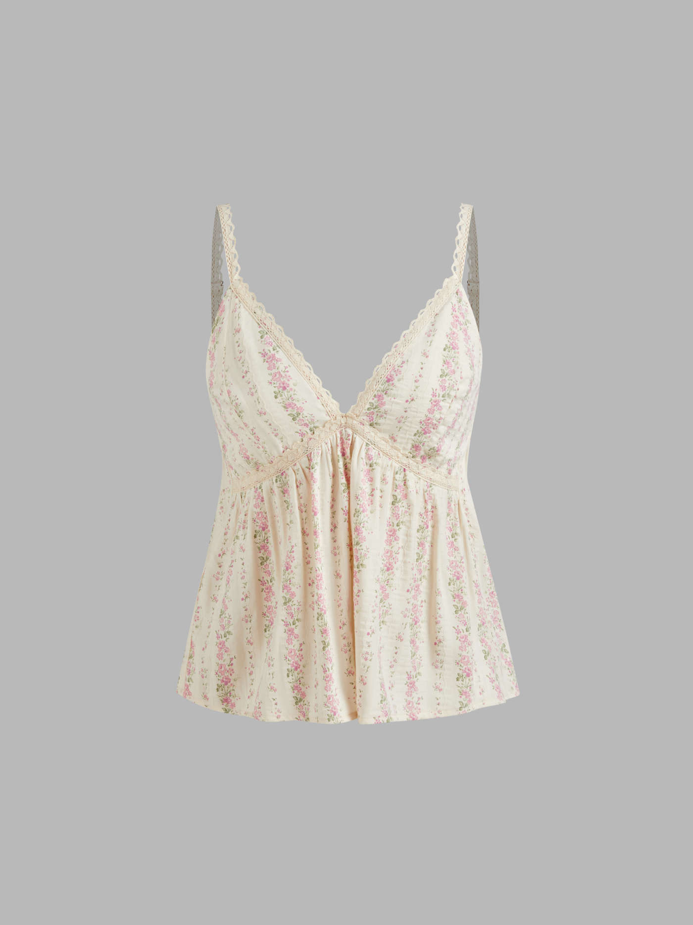 Cotton-blend V-neck Floral Cami Top Curve & Plus | Cider