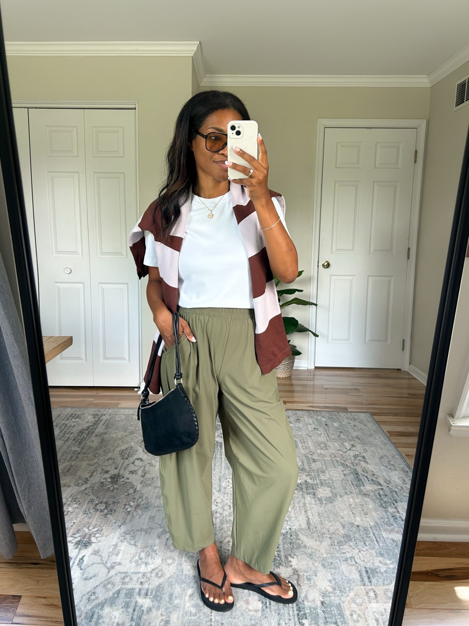 Wearing a medium in the striped sweater, small in white t shirt, and small in the olive pants

#LTKgrwm #LTKOver40 #LTKootd