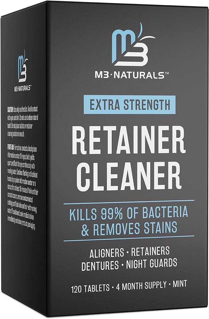 M3 Naturals Retainer and Denture Cleaner 120 Tablets Removes Bad Odors Discoloration Stains Plaqu... | Amazon (US)
