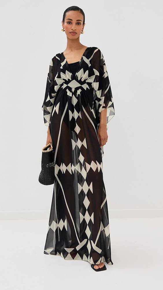 Black/Ecru Secret Garden Maxi Dress | Shopbop