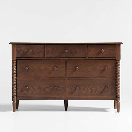 Jenny Lind Maple Wood Wide 7-Drawer Kids Dresser