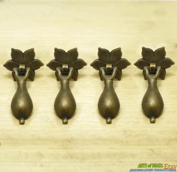 Lot of 4 Pcs Vintage Flower Cudgel Tear Drop Solid Brass | Etsy | Etsy (US)