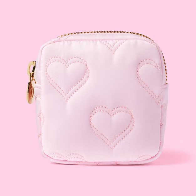Quilted Hearts Mini Square Pouch - Stoney Clover Lane x Target Light Pink | Target