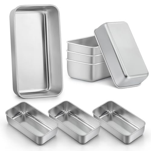 LIANYU Loaf Pans 9x5 Inch, 8 Pack Bread Pans for Baking, Stainless Steel Baking Pans, Loaf Tins for Homemade Bread Brownies and Pound Cakes, Dishwasher Safe | Amazon (US)