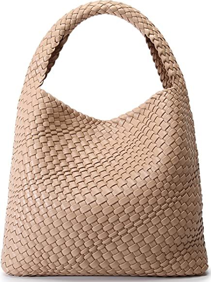 Fashion Woven Purse for Women Top-handle Shoulder Bag Soft Summer Hobo Tote Bag | Amazon (US)