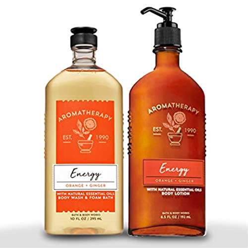 Bath & Body Works Aromatherapy Energy - Orange + Ginger Body Lotion, 6.5 Fl Oz + Body Wash & Foam Bath, 10 Fl Oz | Amazon (US)