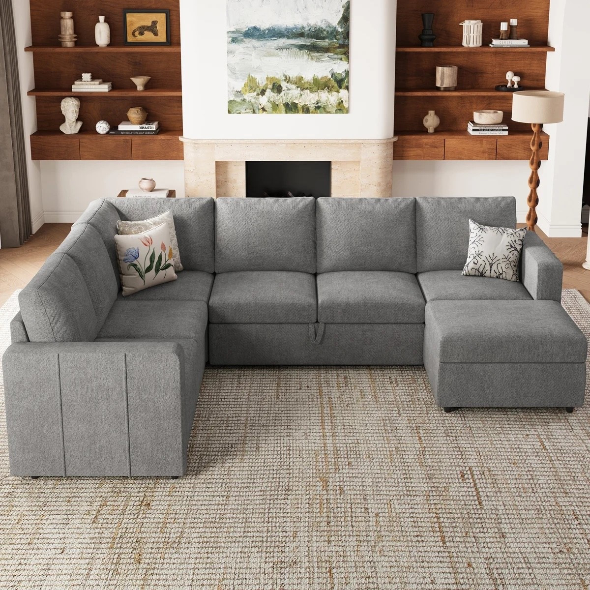 Looking for a sofa that does it all? This Wayfair Verified sectional from Wayfair features a pull-out sleeper, built-in storage ottoman, and a versatile L-shaped design that’s perfect for everyday lounging and overnight guests. The clean gray upholstery and modern silhouette make it an easy fit for living rooms, apartments, and family spaces. A practical, space-saving piece you’ll use every day.