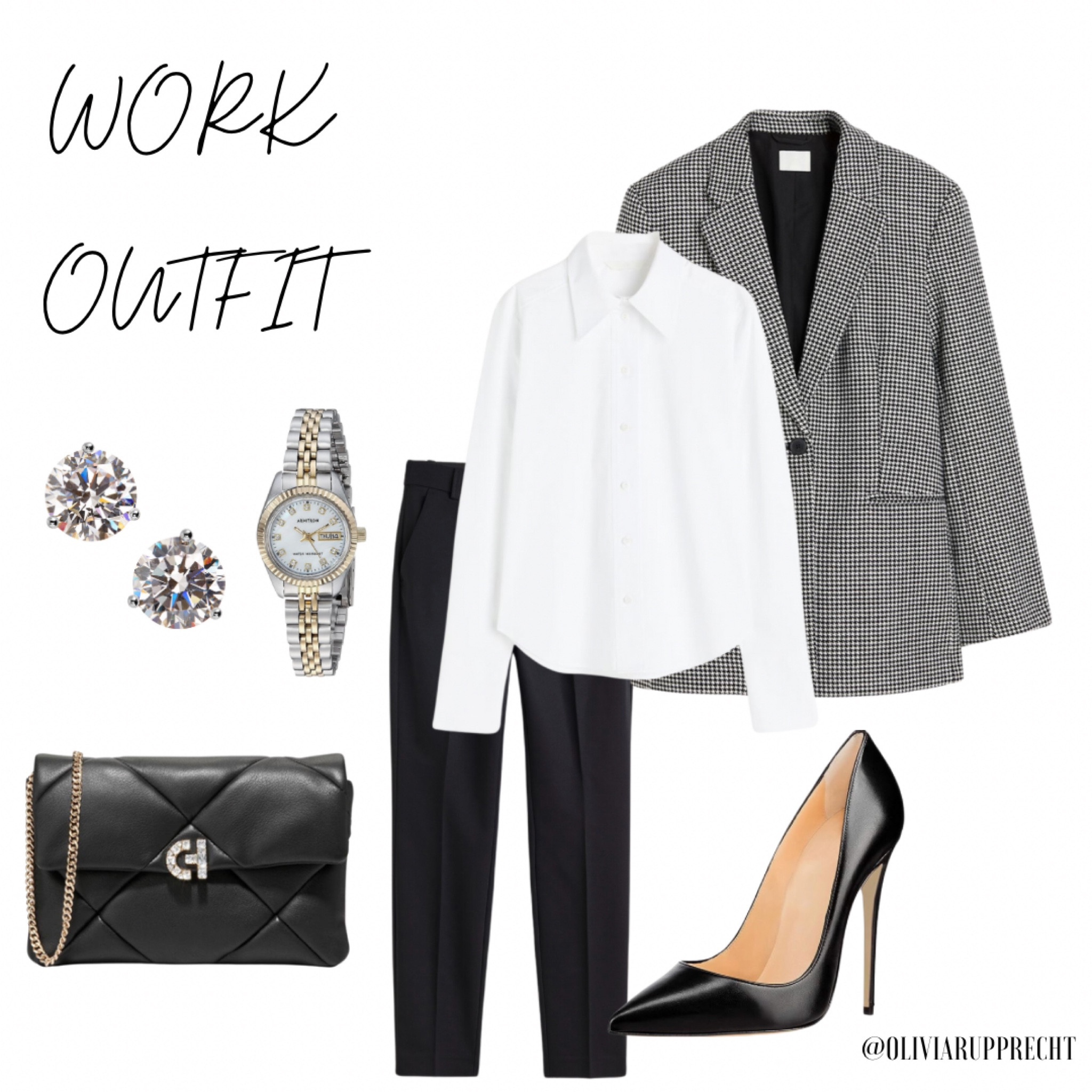 Work outfit | pants | blazer | heels | watch | earrings | purse | bag | shirt | fashion | style | fit | Amazon | 

#LTKU #LTKshoecrush #LTKstyletip