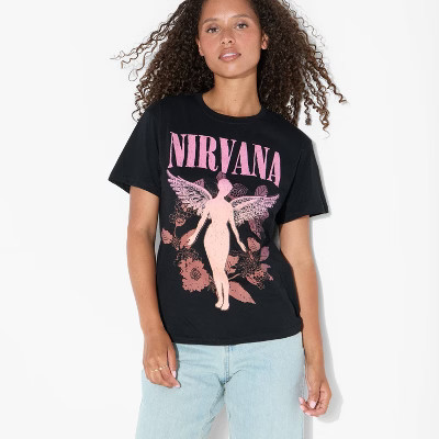 Women's Nirvana in Utero Short Sleeve Graphic T-Shirt - Black XXL | Target