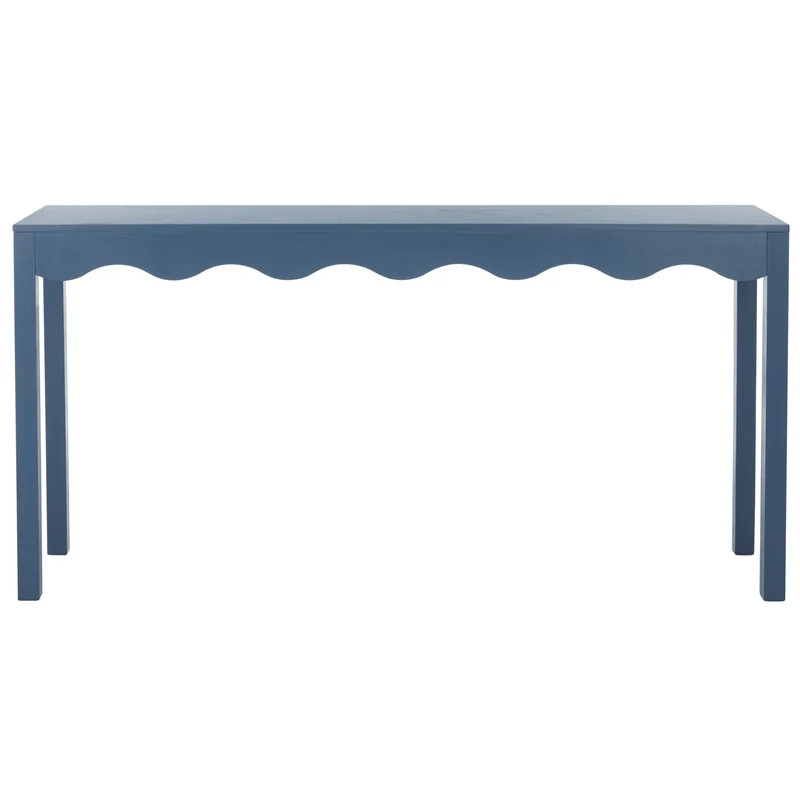 Safavieh Lilith Wavy Wood Console in Blue | Cymax