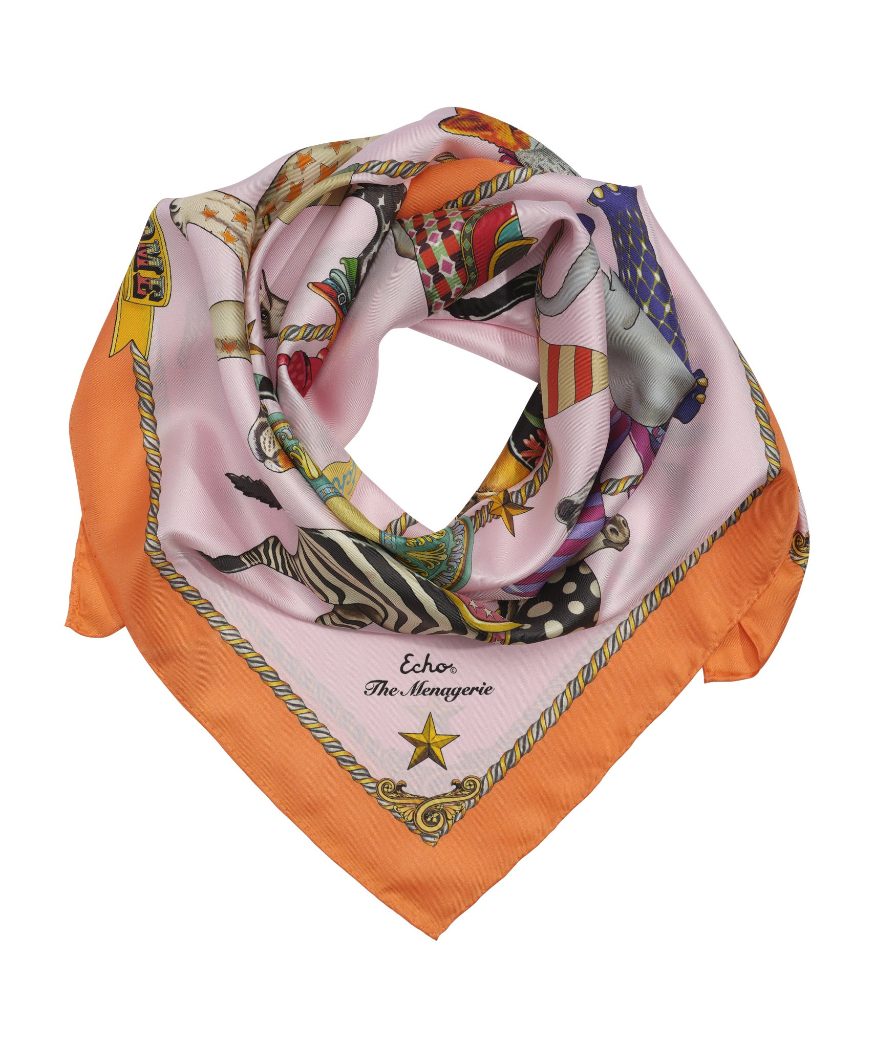 The Menagerie 35" Silk Square Scarf | Echo New York