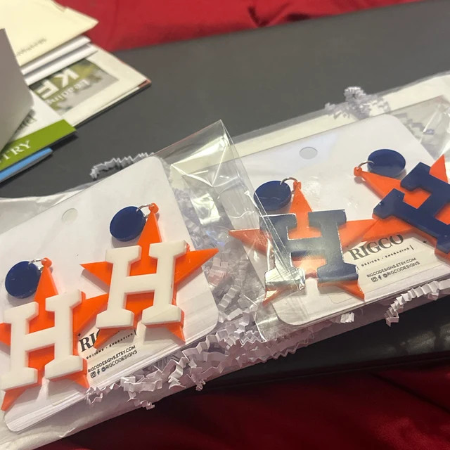 Astros Star Houston Baseball Dangle Earrings - Etsy | Etsy (US)