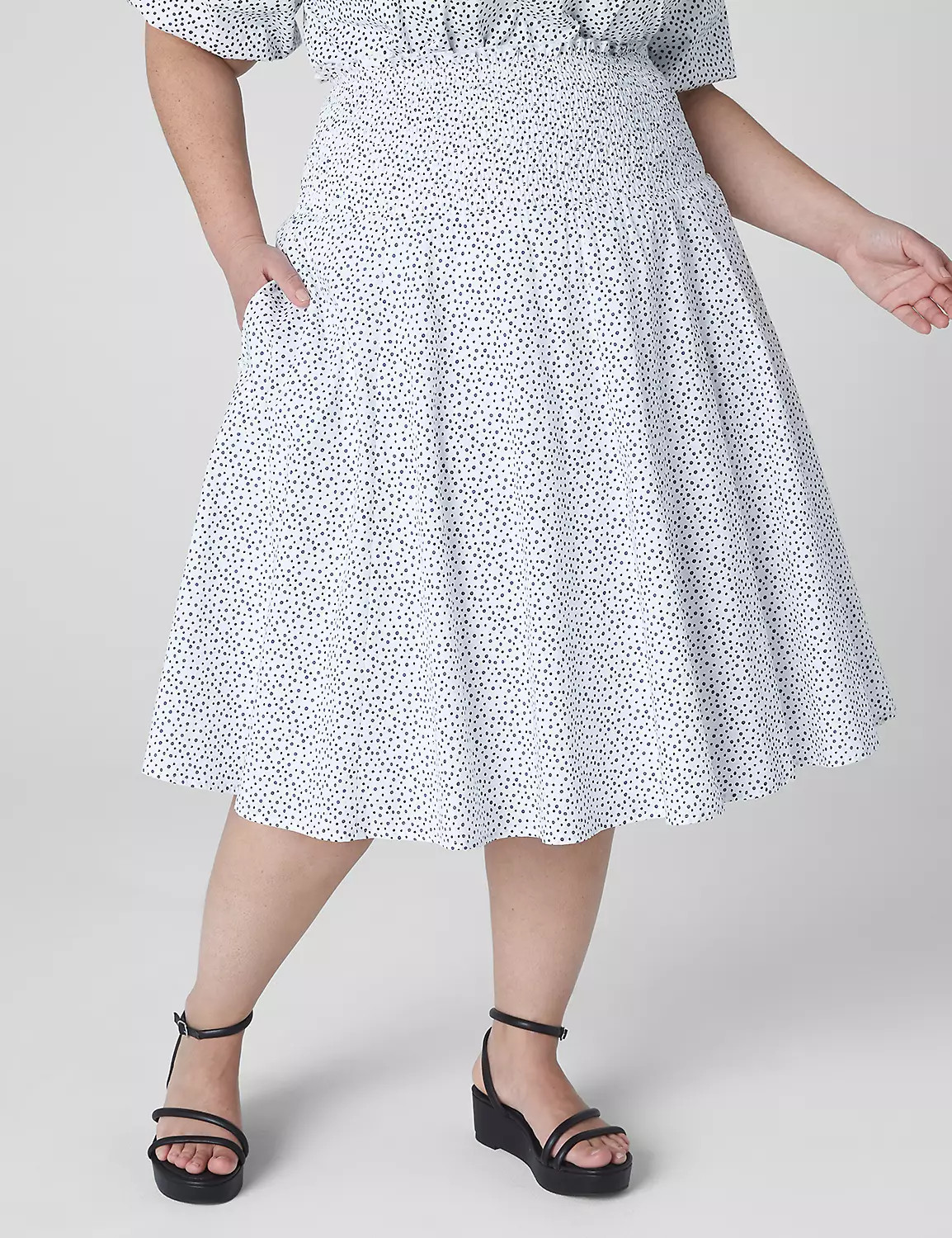 Smocked Waistband Midi Skirt | LaneBryant | Lane Bryant (US)