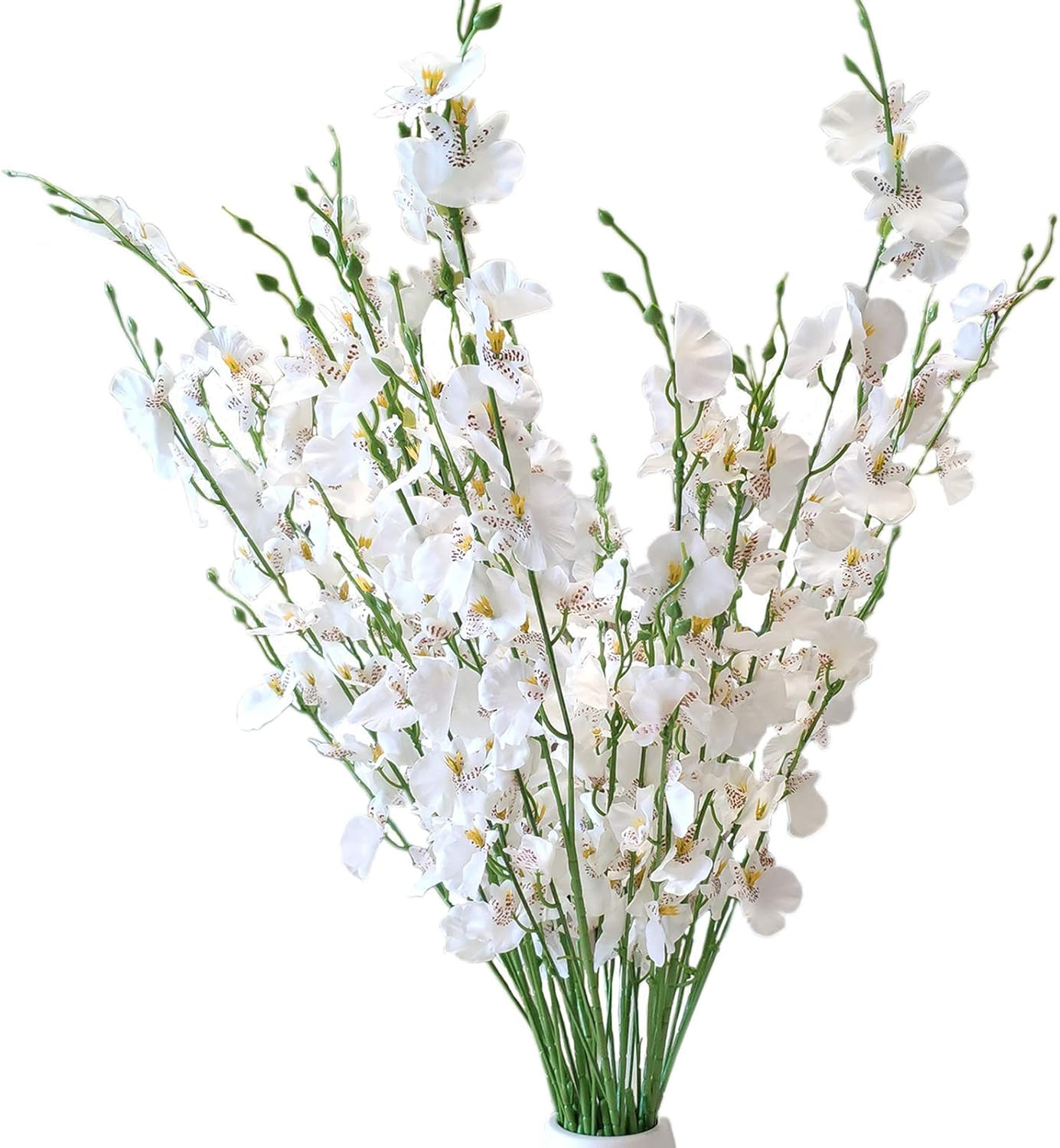 Artificial Orchid Fake Flower Arrangement, Faux Orchid, Tall Silk Flowers White in Bulk with Long... | Amazon (US)