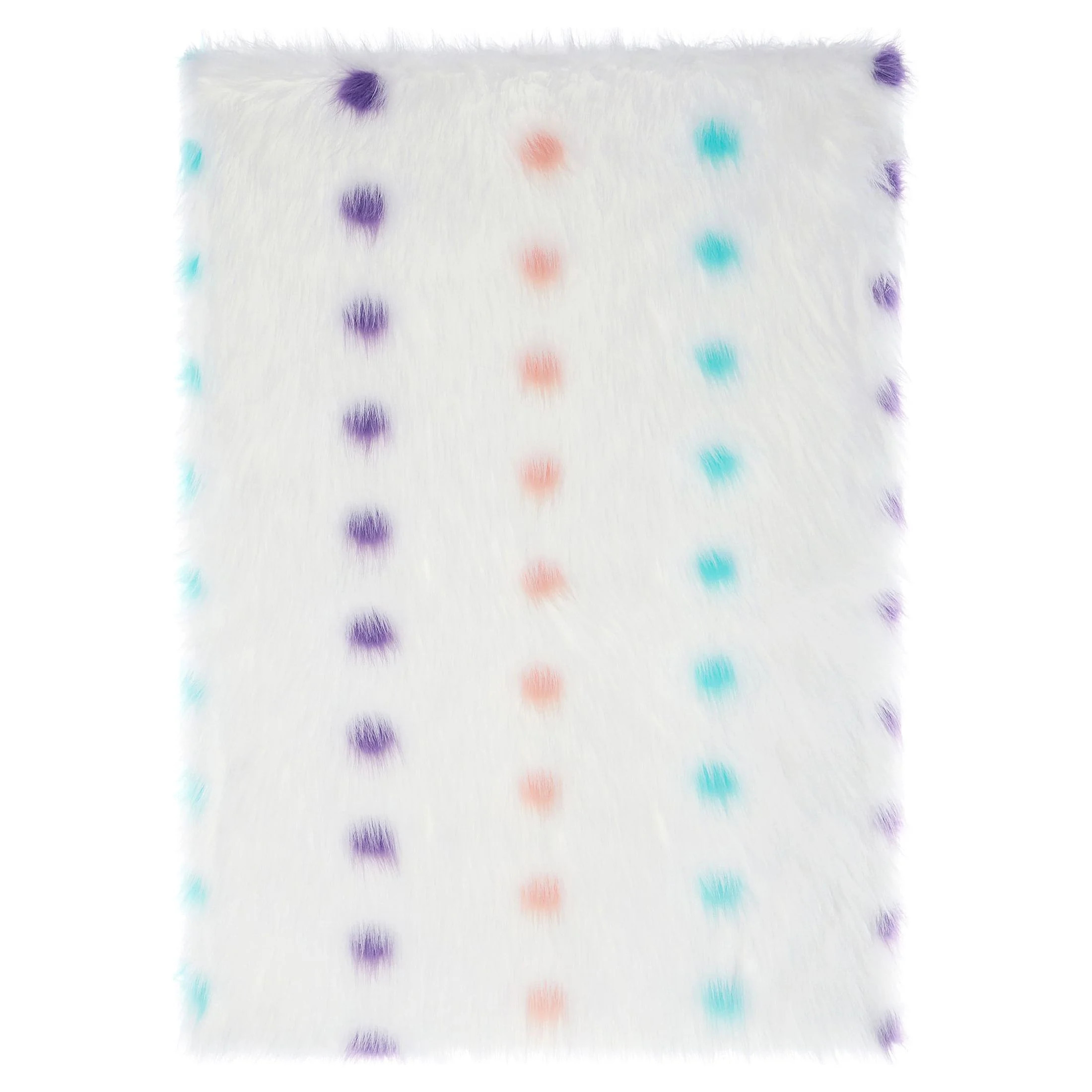 Mainstays Snow White Dot Faux Fur Rug Non-Skid Fluffy Floor Rug, 30"x46" | Walmart (US)