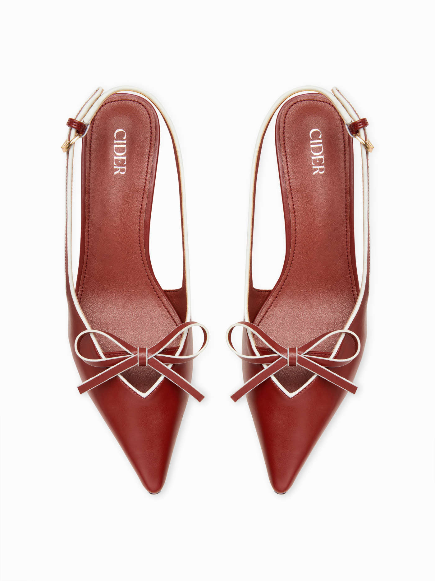 TWO-TONE BOWKNOT SLINGBACK STILETTO HEELS For Daily Casual Date | Cider