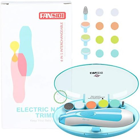 Baby Nail Trimmer, FANSIDI Electric Baby Nail File Clipper with 10 Grinding Heads 8 Sandpapers, T... | Amazon (US)