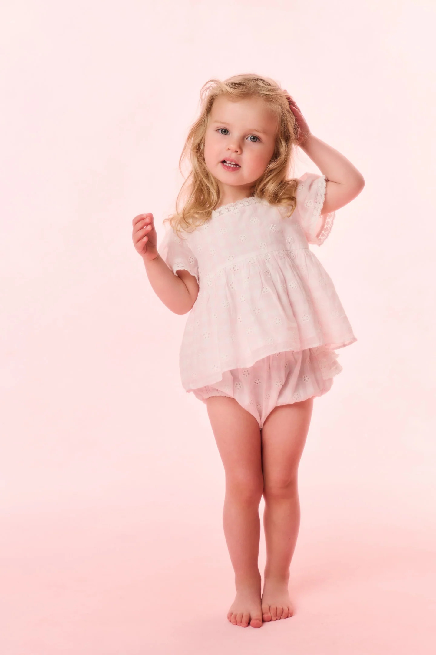 Baby Nalina Gingham Eyelet Bloomer | LoveShackFancy