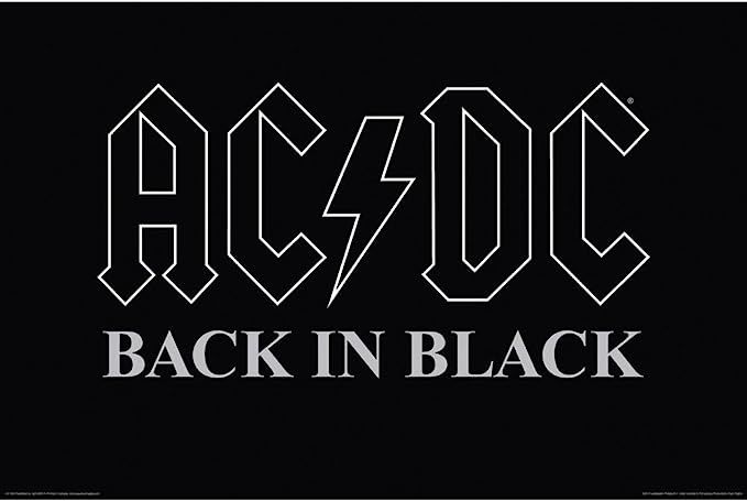 AC/DC Back in Black Poster 36 x 24in | Amazon (US)