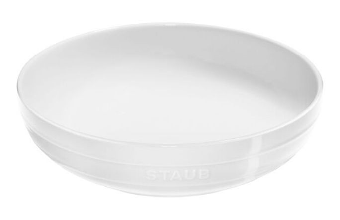 Staub Stoneware 11.5-inch, Shallow Serving Bowl, white | The ZWILLING Group Cutlery & Cookware