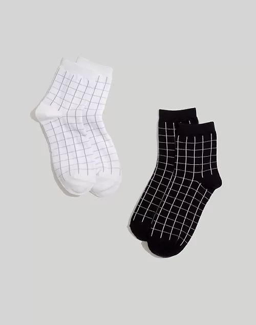 Two-Pack Grid Ankle Socks | Madewell