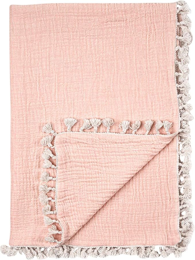 Crane Baby Muslin Swaddle Blanket, Soft Cotton Lightweight Nursery and Stroller Blanket for Baby ... | Amazon (US)