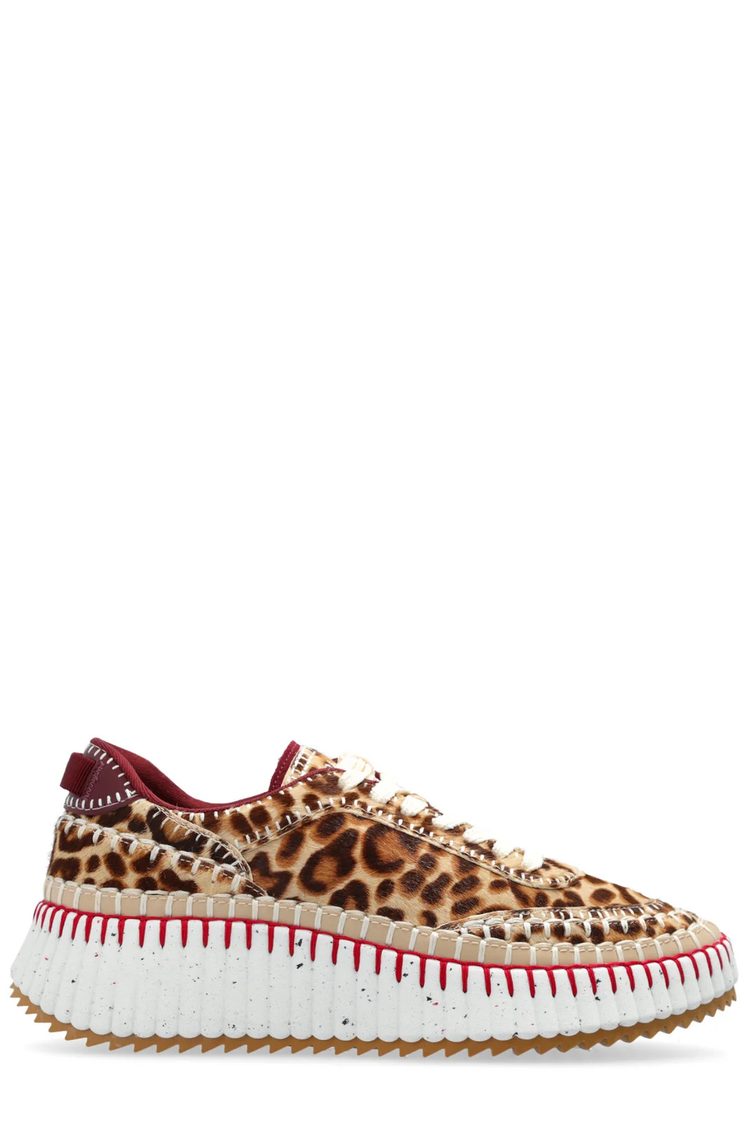 Chloé Nama Leopard-Print Sneakers | Cettire Global