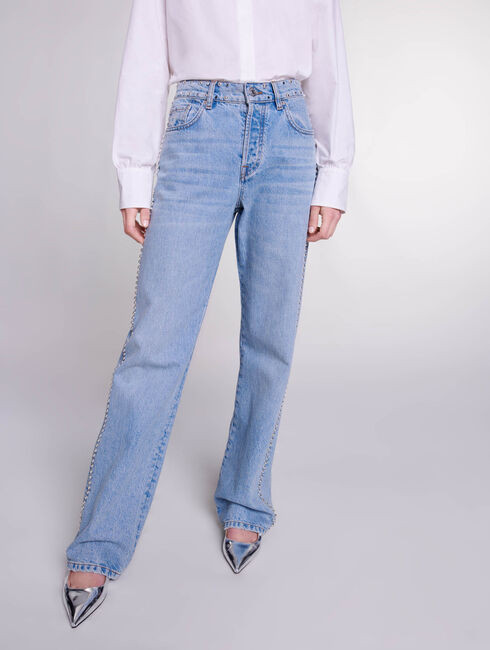 Wide-leg studded jeans | Maje US | Maje US