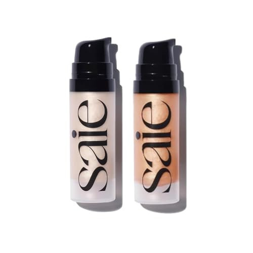 Saie Glowy Super Gel Mini Duo - Includes Starglow + Sunglow Lightweight Illuminator for Glowing Skin, Wear Alone or Under Makeup - 2 Products, 0.5 Fl Oz Each | Amazon (US)