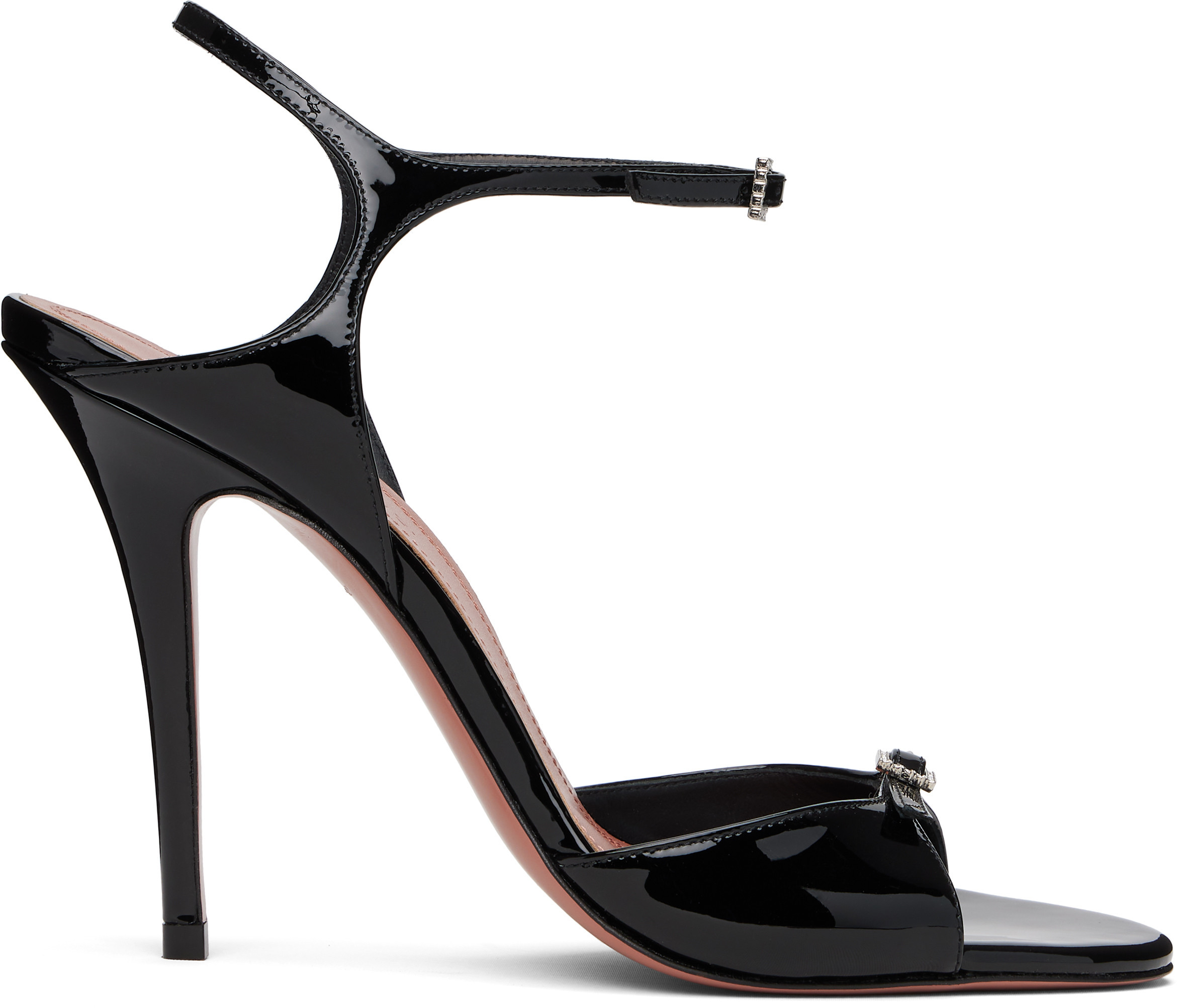Amina Muaddi Black Adut Heeled Sandals | SSENSE