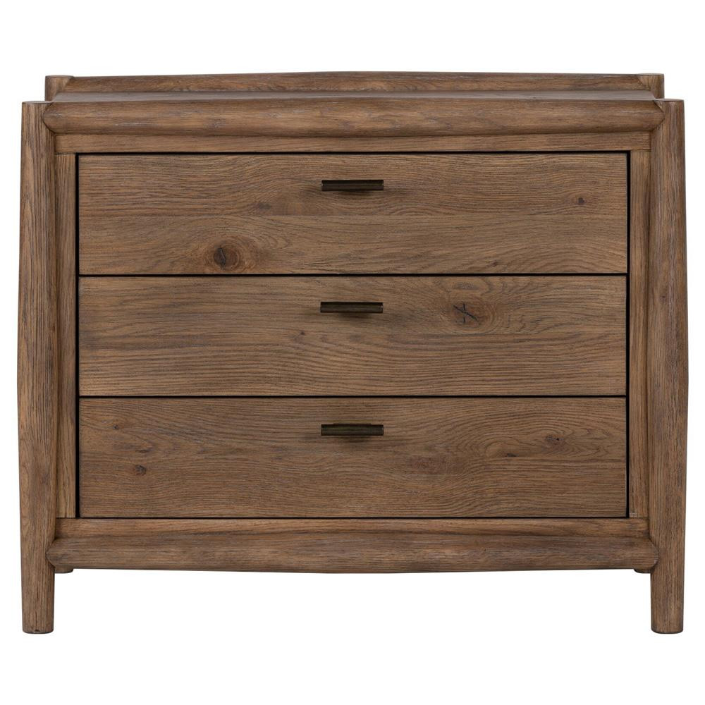 Genesis Rustic Lodge Brown Oak Nightstand | Kathy Kuo Home