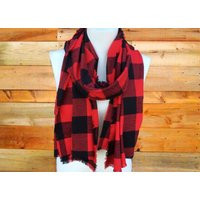 Fall Scarf, Buffalo plaid scarf, Red Plaid Scarf, plaid Blanket Scarf, Handmade boho scarf, soft scarf Long Flannel scarf, Gifts for Mom | Etsy (US)