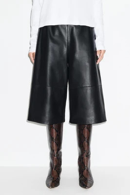 Kayleigh Leather Culotte, BLACK / UK 12 | ALIGNE UK & EU