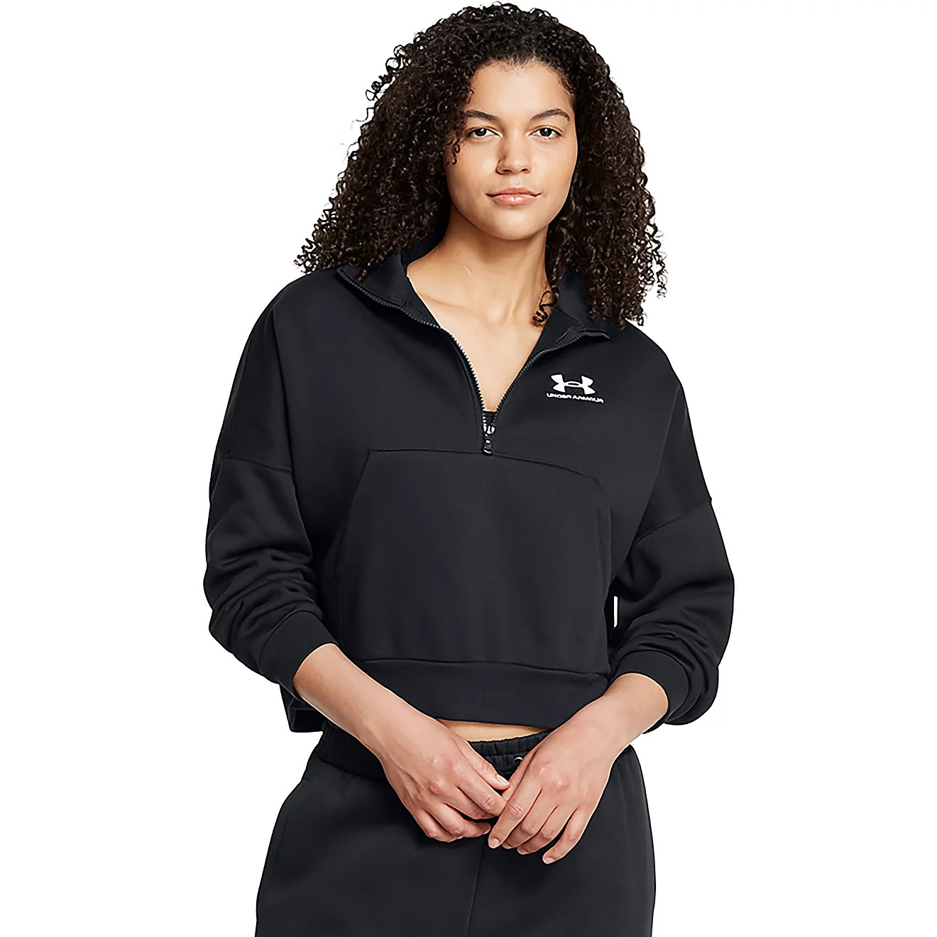 Under Armour Women's Icon Fleece Oversized 1/2 Zip Top | Academy Sports + Outdoors