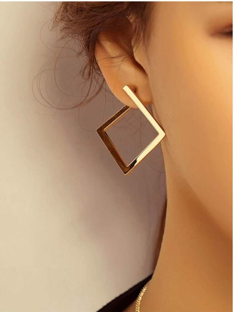 Metal Square Hoop Earrings | SHEIN