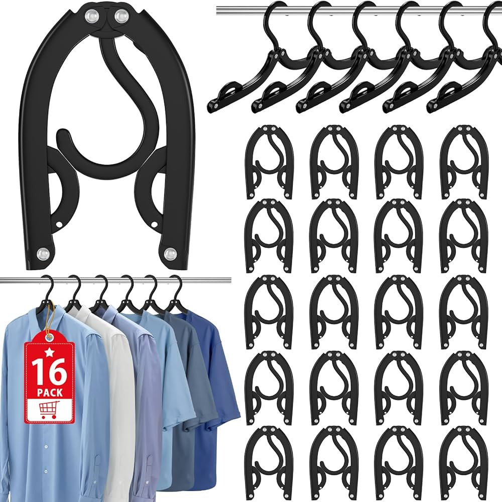 16 Pcs Portable Travel Hangers for Cruise Ship Essentials 2025, Plastic Folding Foldable Hangers ... | Amazon (US)