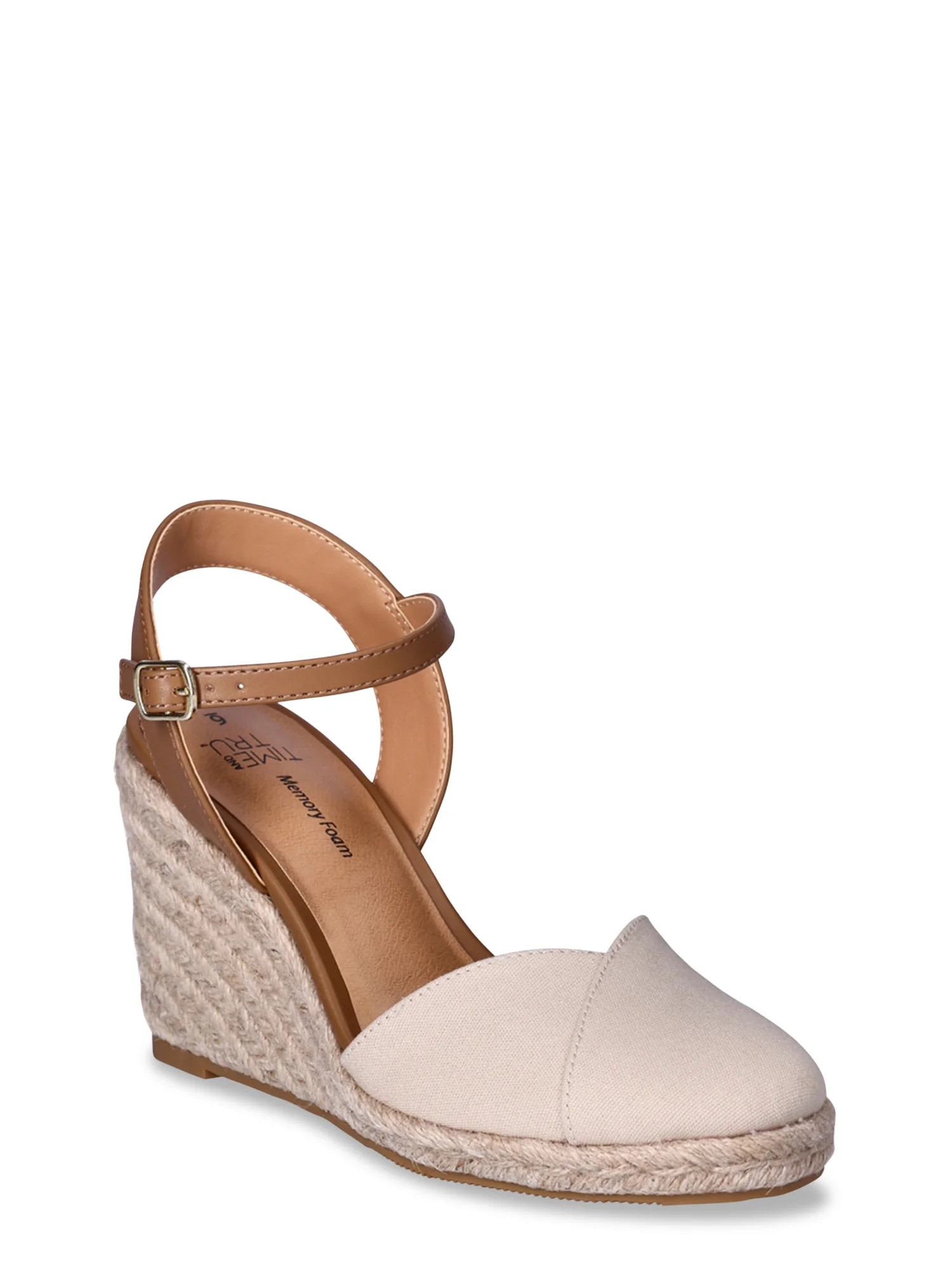 Time and Tru Women's Canvas Espadrille Wedge Sandals | Walmart (US)